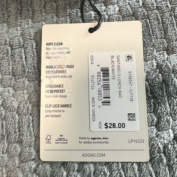 Adidas Classic 3-Stripes 5 Backpack and Santiago 3 Lunch Bag Set - Picture 4 of 9